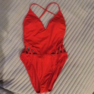 Kenneth Cole Red One Piece Swimsuit M